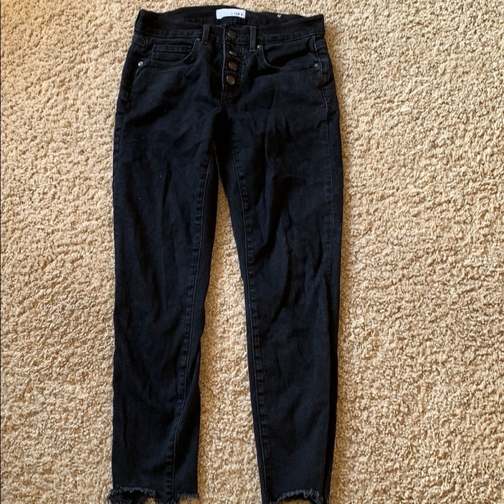 Loft raw hem ankle jeans